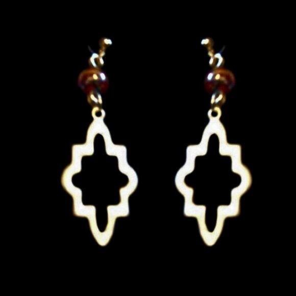 Chevron Metalwork Earrings - LTD - Picture 2 of 4